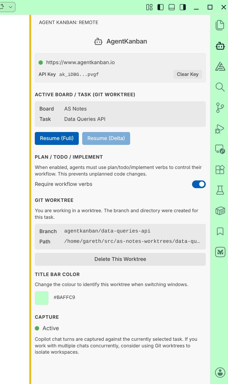 AgentKanban worktree directory view